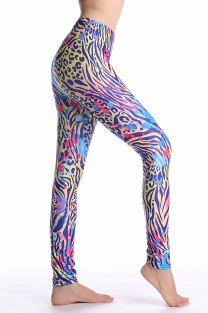 Women Leggings High Waist Cartoon Comic Beauty Print Trousers Soft Female Casual Elastic Pant