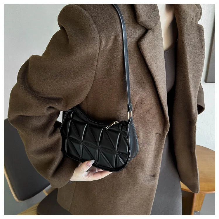 Mini Fashion Female Underarm Shopping Bag Retro Casual Women Totes Shoulder Bags Female Leather Solid Color Handbag for Women