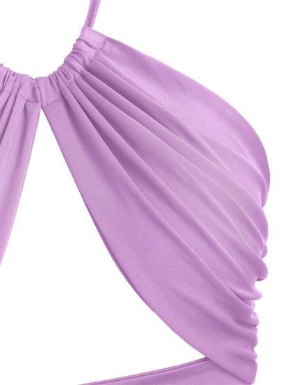 Europe and the United States solid color hanging neck small tube top hollowed out umbilical slim hot girl suspender vest