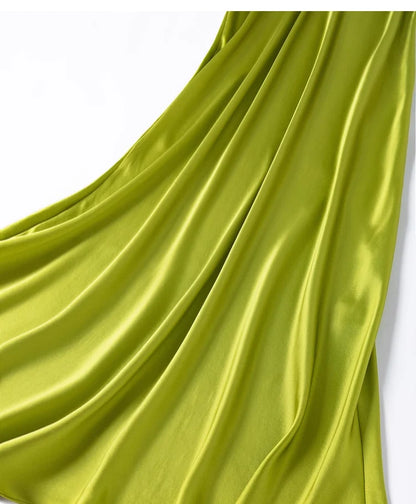 SuyaDream Woman Long Dress, 100%Real Silk, V Neck, Solid Spaghetti Strap Dresses, 2025 Elegant Chic Clothes Badiee Stylez