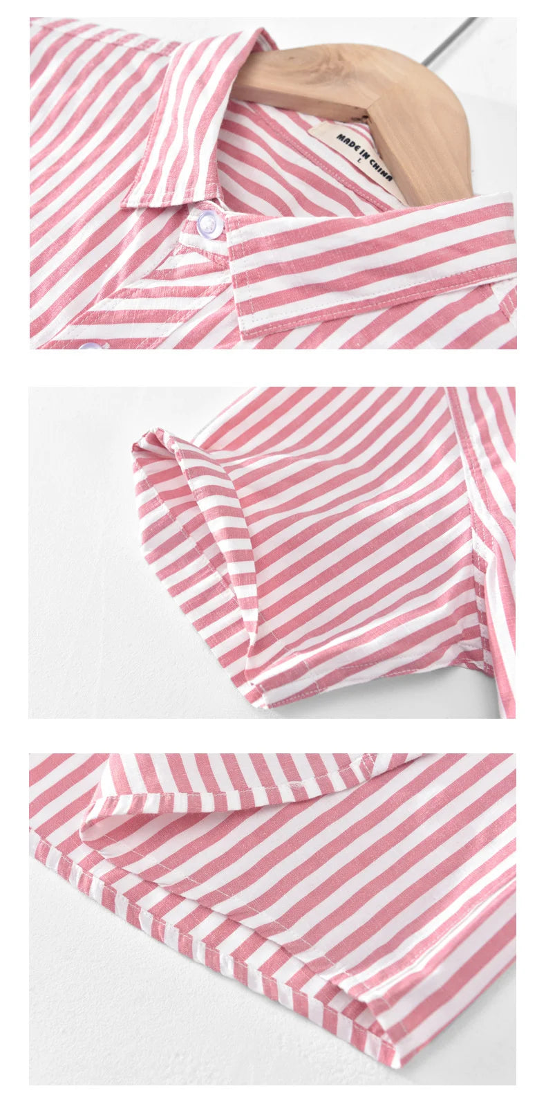 New Summer Men's Short Sleeve Shirt Fashion Thin Loose Half Sleeve Casual Youth Stripe Shirt Tops