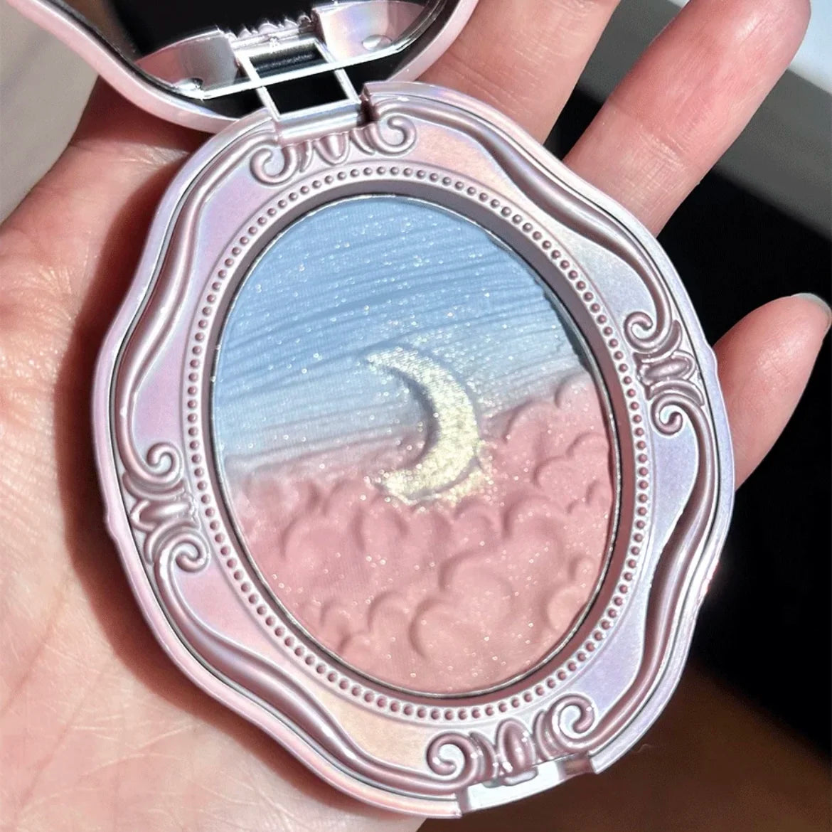 Colorrose Embossed Powder Blush Blue Genuine Nude Makeup Natural Party Blusher Shimmer Pearlescent Highlight Eyeshadow