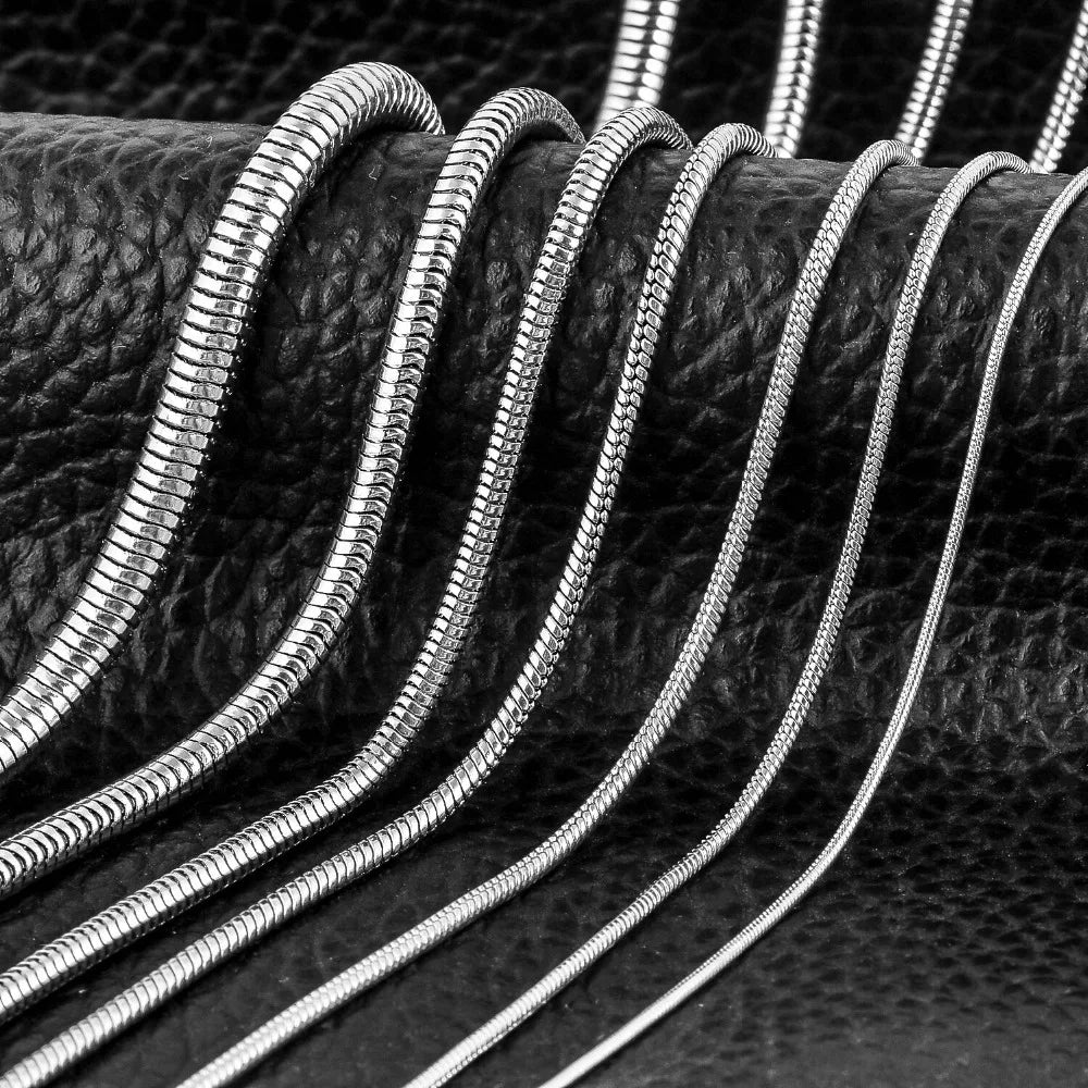 1 piece Stainless steel Round Snake Chain Pendant Necklace For Men Women Necklace Jewelry Badiee Stylez