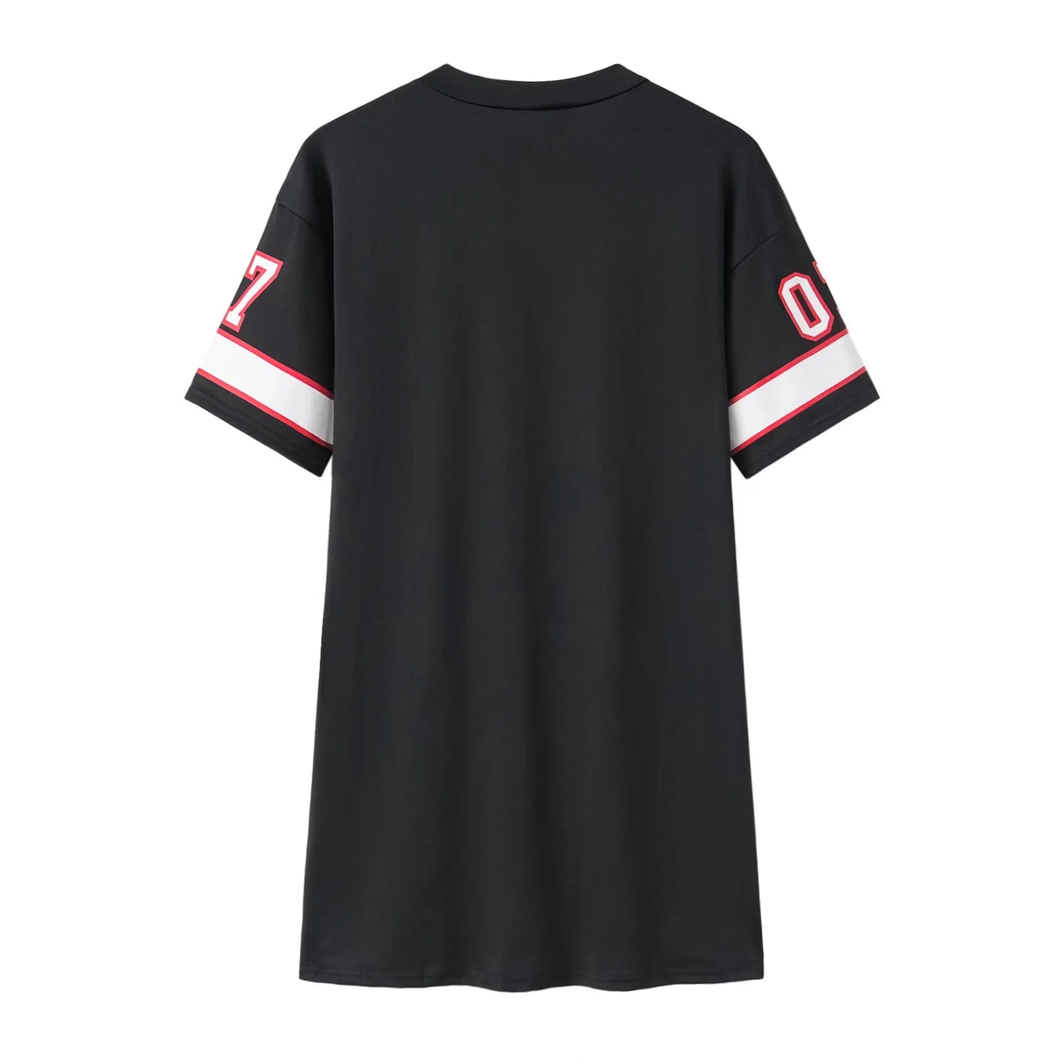 Fashion V-Neck Queen Letters Print Dress Short Sleeve Basketball Sporty Style Sexy Loose Female Clothing Streetwear Loungewear