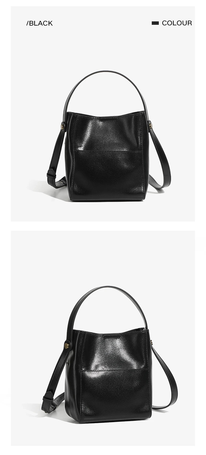 Toptrends Korean Style Bucket Genuine Leather Shoulder Bags For Women 2025 Luxury Designer Crossbody Purses Tote Ladies Handbags