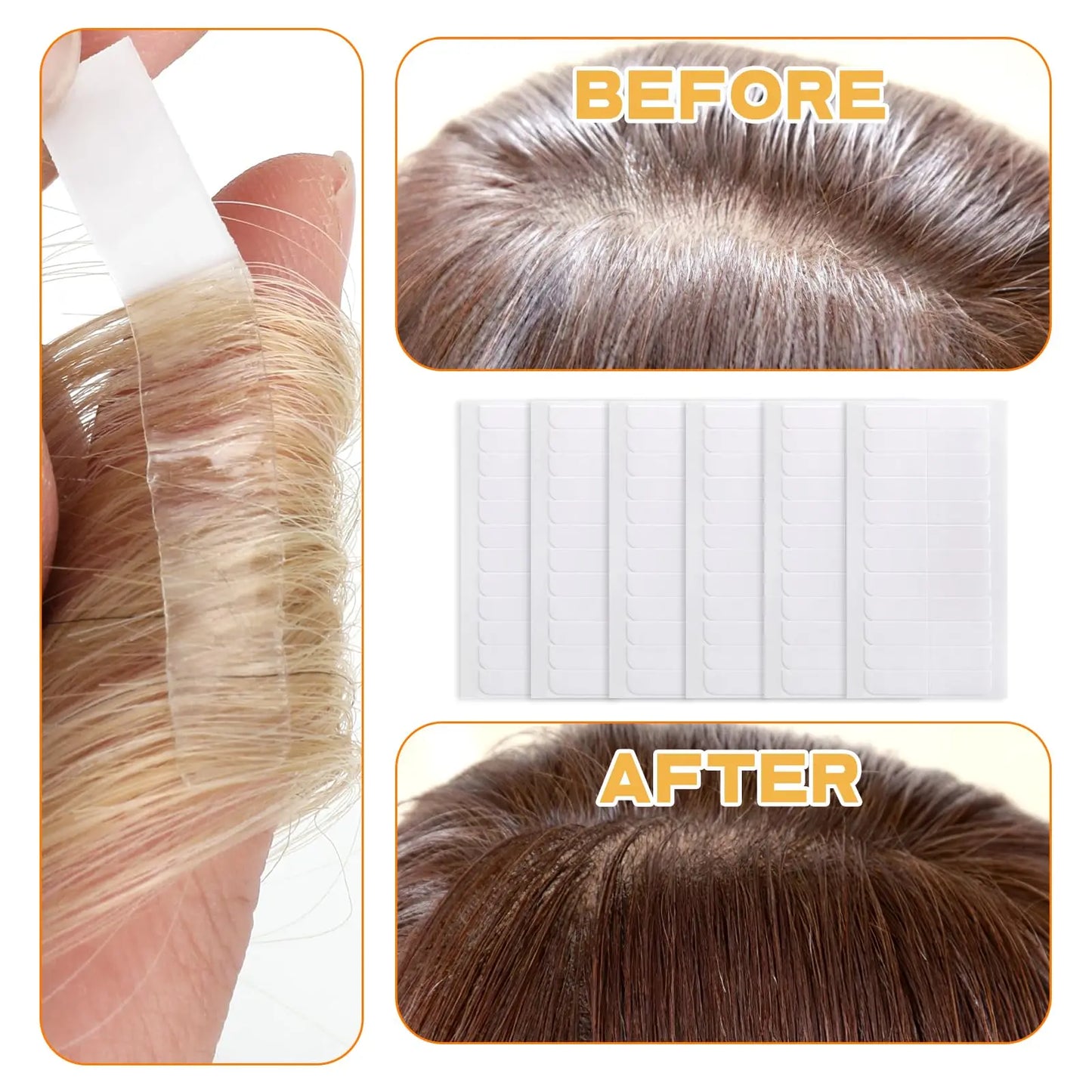 60/120/180/360pcs Hair Extension Tape Tabs,Double Sided Tape in Extension,Adhesive Wig Tape  Beauty Tool for Hair Extensions Wig