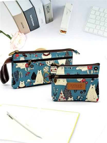Polyester Waterproof Women's Coin Bag Ladies Organizer Wallet Female Phone Purse Money Pouch Clutch Handbag Carteira for Girls 2Pcs A1 B1