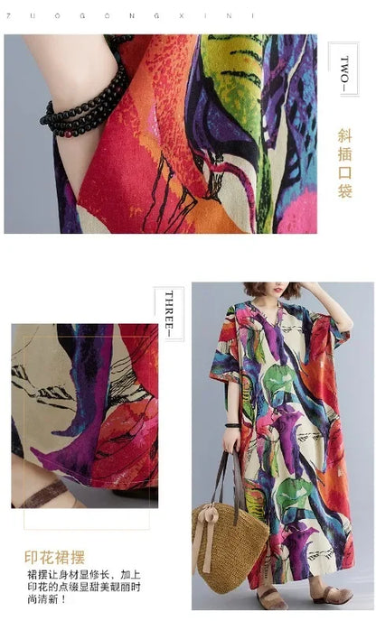 Summer Dress for Women Clothing Long Dress Fashion Clothes Cotton Vintage Harajuku Elegant Streetwear Maxi Beach Dresses