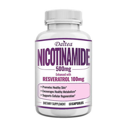 Niacinamide Vitamin B3 Capsules - Supports Brain Function and Heart Health, Boosts Energy Production, and Enhances Immunity 60count -1 bottle