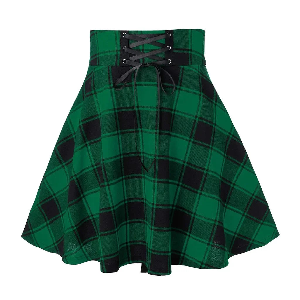 Black Checkered Women's Gothic Skirt Women Pleated Plaid Skirts Spring Autumn Girl Hip Hop Female Punk Goth Mini Skirt Clubwear 7