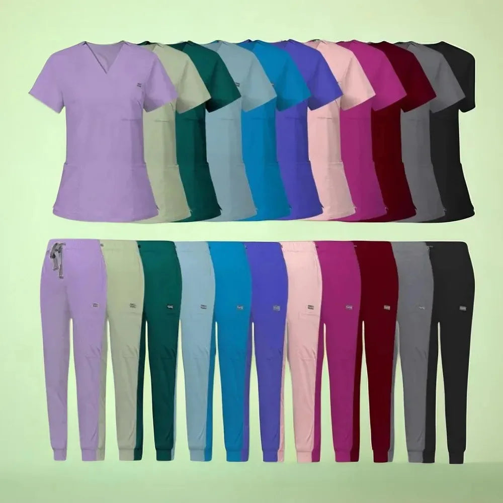 HZMNOI Short Sleeve Nurse Dress Uniform Stylish Female Womens Tie Up Medical Scrubs Nurse Uniform Medical Spa Women Uniforms Badiee Stylez