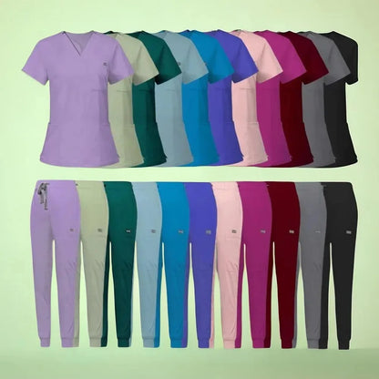 HZMNOI Short Sleeve Nurse Dress Uniform Stylish Female Womens Tie Up Medical Scrubs Nurse Uniform Medical Spa Women Uniforms Badiee Stylez