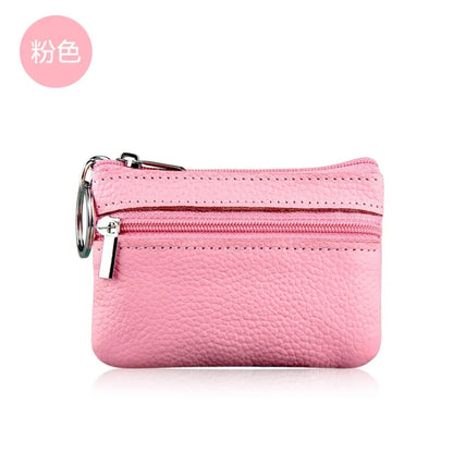PU Leather Coin Purses Women Small Change Money Bags Pocket Wallets Key Holder Case Mini Functional Pouch Zipper Card Wallet Pink