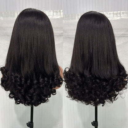 12A Double Drawn Spring Egg Curly Virgin Human Hair Wigs 5x5 HD Lace Glueless Wear And Go Bouncy Funmi Curly Lace Frontal Wigs 250%