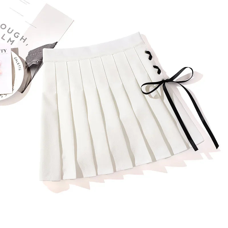 Black High Waist Mini Skirts Punk Pleated Vintage Skirt Gothic Streetwear Cross Print Pleated Women Skirts Lolita Harajuku Skirt 1806BS