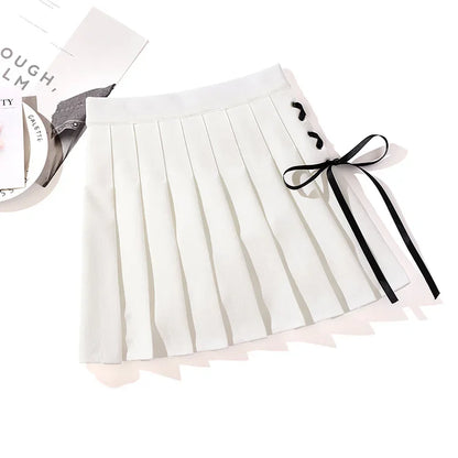 Black High Waist Mini Skirts Punk Pleated Vintage Skirt Gothic Streetwear Cross Print Pleated Women Skirts Lolita Harajuku Skirt 1806BS