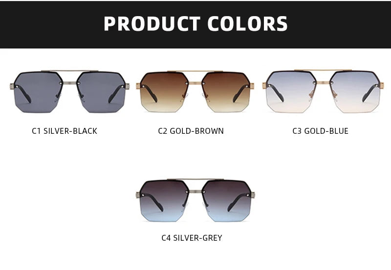 Fashion Half Frame Sunglasses Men Women Classic Big Business Sun Glasses Male Trendy Driving Shades