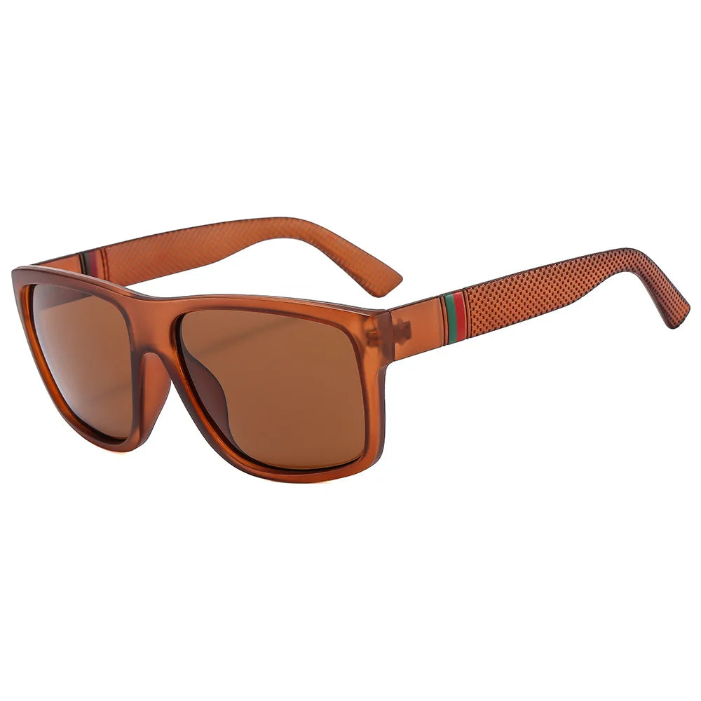 Men Sunglasses Unisex Square Vintage Sun Glasses Bicycle Sunglass Polarized Sunglasses Retro Feminino for Women Men Brown-B polarized