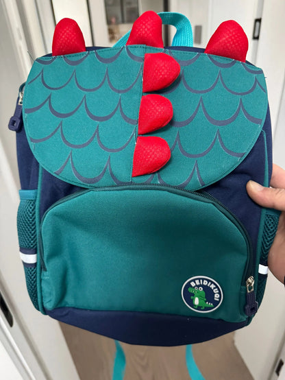 Personalized Name Kindergarten Schoolbag for Boys and Girls Cute Cartoon Backpack Dinosaur Embroidery Children's Bag Blue