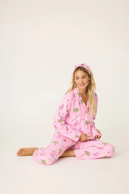 Women's Print Cotton Pajama Set Long Sleeve Autumn Winter Ladies Sleepwear 2 Pcs with Pant Single Breasted Pijama Suit Female