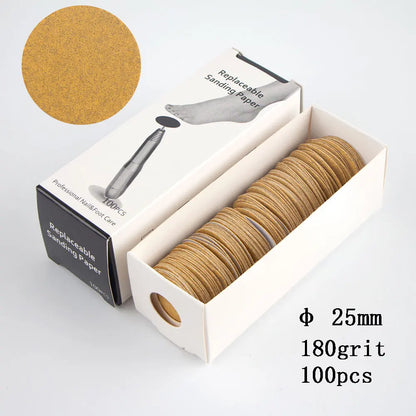 Disc For Pedicure Cuticle Callus Remove Tool For Electric Foot File Callus Hard Dead Skin Pedicure Tools Replaceable Sandpaper gold 180grit 1box