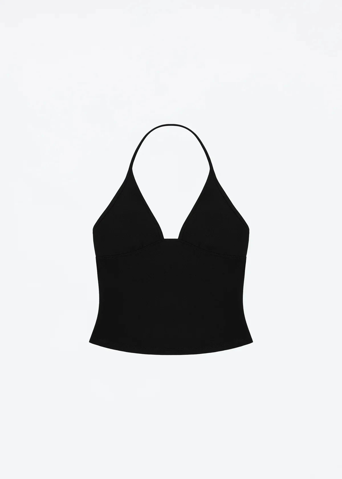 Tank triangle cup halter V-neck backless crop top Hayley's same style strappy top low-cut backless top black