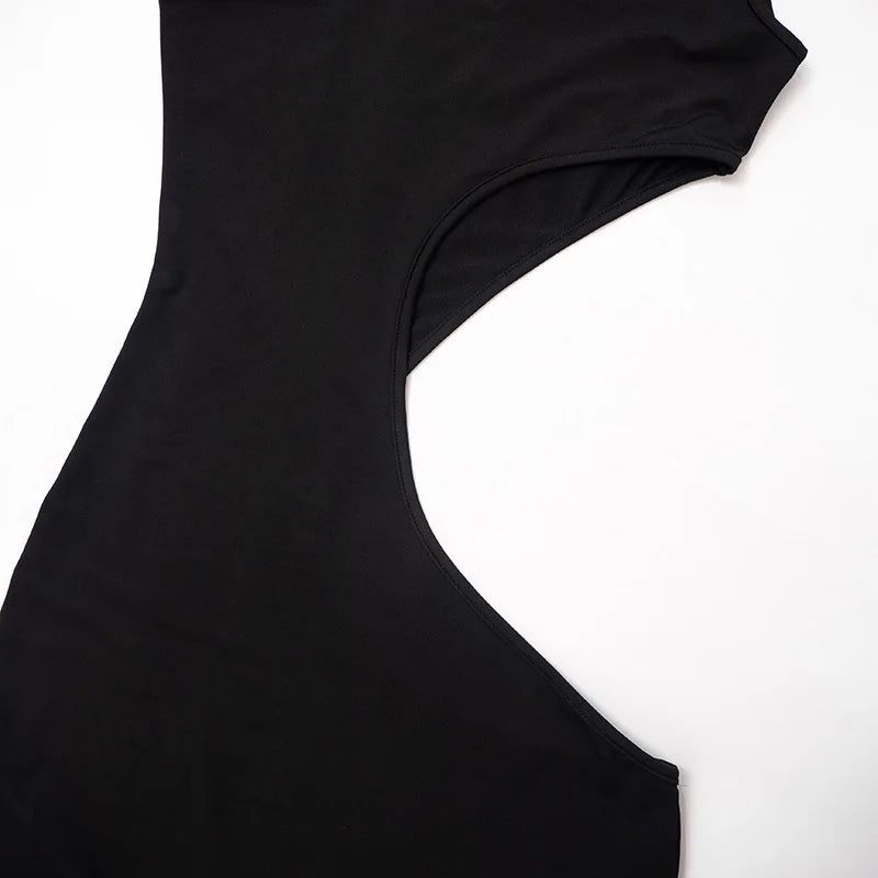 Cryptographic Sexy Cut Out Maxi Dress Outfits for Women Elegant Club Party Bodycon Sleeveless Tank Dresses Vestido Summer Chic