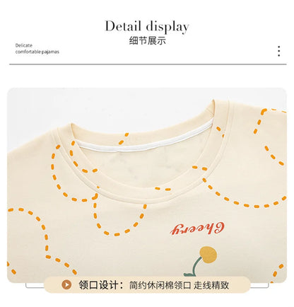 Summer 100% Cotton Women's Pajamas With Padded Bra Sweet Princess Cartoon Comfortable Short Sleeve Shorts Pajama Sets