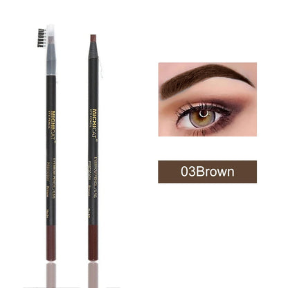 Eyebrow Pencil Waterproof Microblading Eyebrow Pen Tint Tattoo Eyebrows Makeup Cosmetics Natural Long Lasting Eye Brow Pencil 03Brown