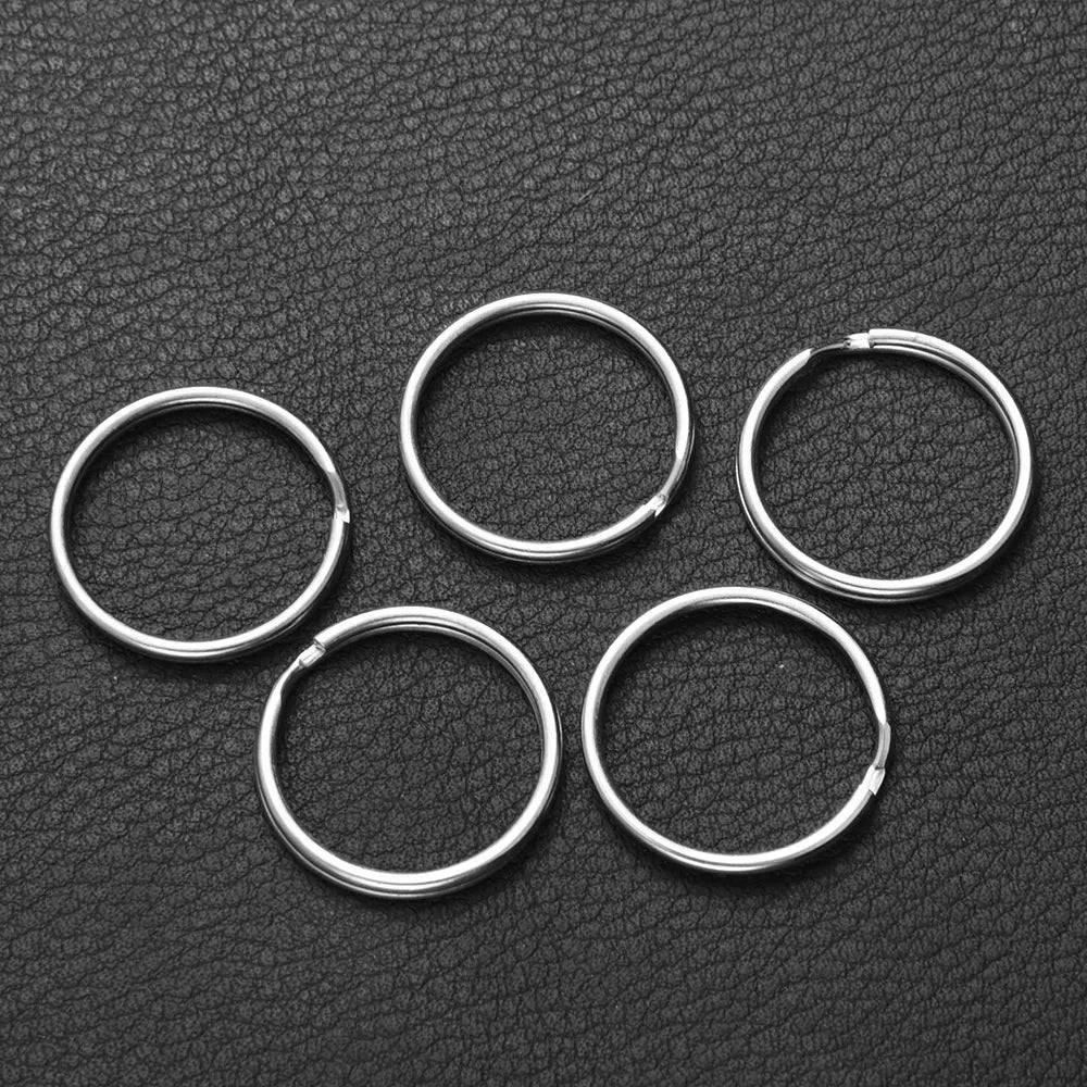 20/100pcs Stainless Steel Polished Key Ring Key Chain 25mm Round Flat Round Split Keychain Metal Blank Circle For DIY Findings