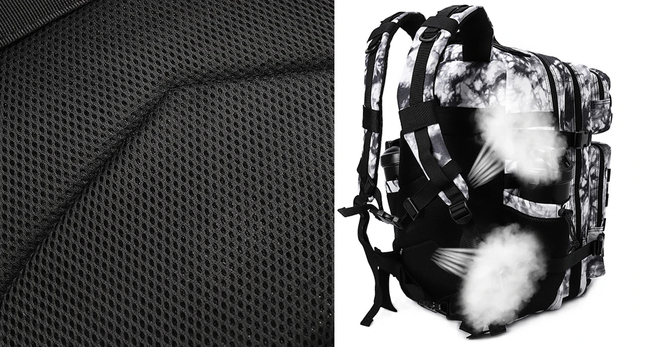 LHI 45L Tactical Backpack for Men and Women Large Athlete Gym Bag Outdoor Sports Hiking Survival Rucksack with Bottle Holder