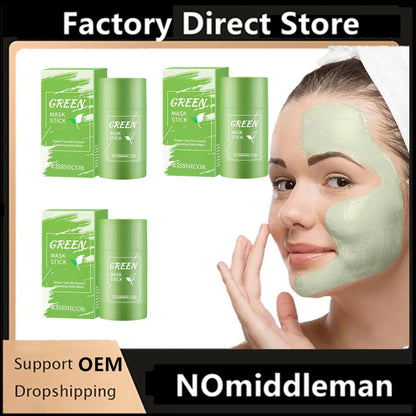 Face Clean Mask Green Tea Cleansing Stick Mask Shrink Pores Deep Blackhead Remover Facial Cleansing Moisturizing Mask Skin Care