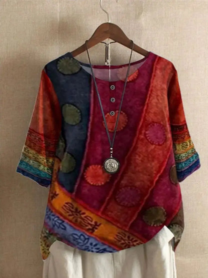 Blouse Women's Fashion Loose Digital Printing Casual Top T-shirt Блузка Летняя Женская Shirts For Women Top Damski Bluzka Damska