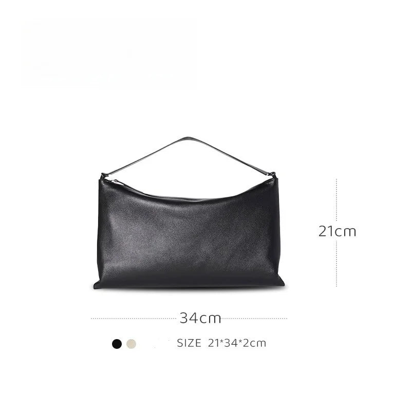 Envelope Bag Vintage Niche Wind Genuine Leather Wide Shoulder Strap Armpit Bag Hundred Sheepskin Shoulder Bag Clutch Bag 1pcs