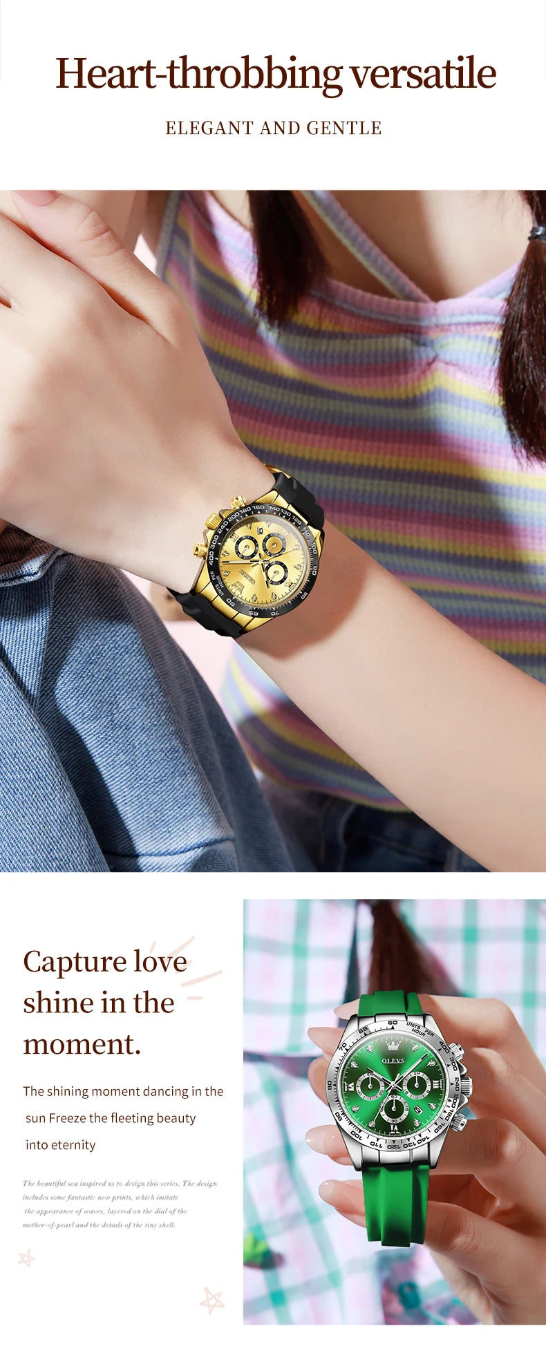 OLEVS 5618 Woman Watch Silicone Strap Luxury Brand Original Quartz Watch for Women Auto Date Waterproof Chronograph Ladies Clock