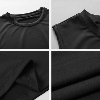 Men's Running Compression Vest Gym Clothing Sports Fitness Tank Tops Quick Dry Workout Sportswear O Neck Tight Sleeveless Shirt