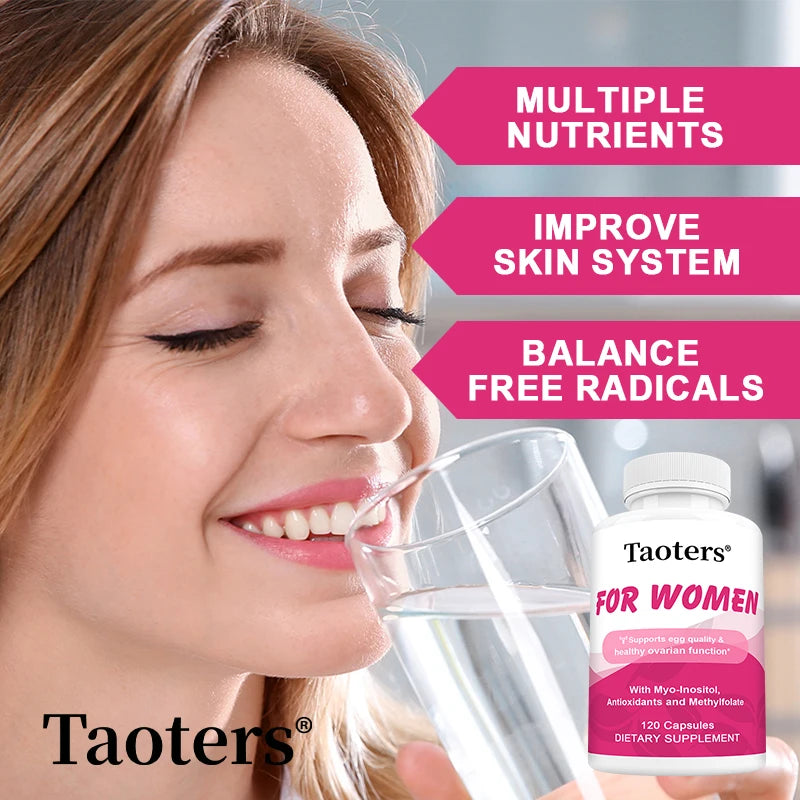 Myo-Inositol Capsules, with Vitamin E, Antioxidant, Helps Improve Skin Health, Balance Emotional Health, 120 Capsules