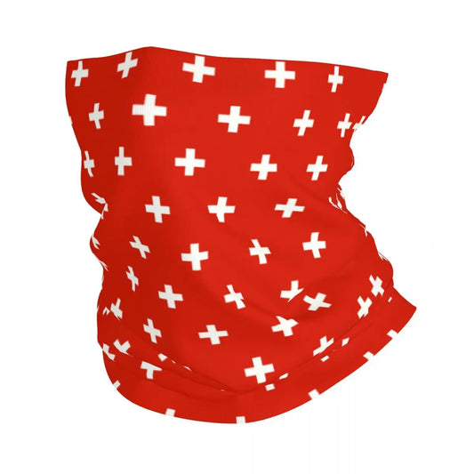 Swiss Switzerland Flag Winter Headband Neck Warmer Men Women Ski Hunting Tube Scarf Face Bandana Gaiter 1 One Size