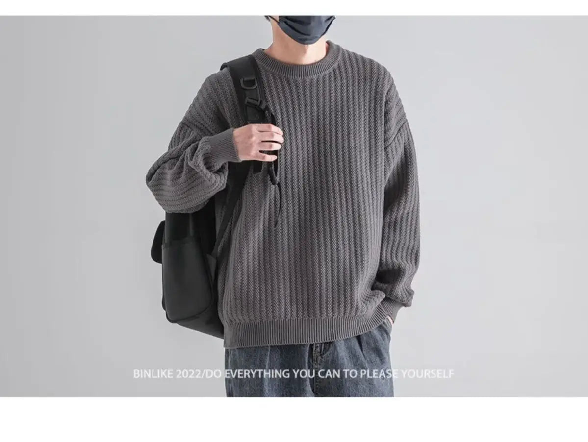New Round-neck Sweater in Autumn and Winter Wears a Base and a Solid Color and a Trendy Brand Loose Warm Top Badiee Stylez