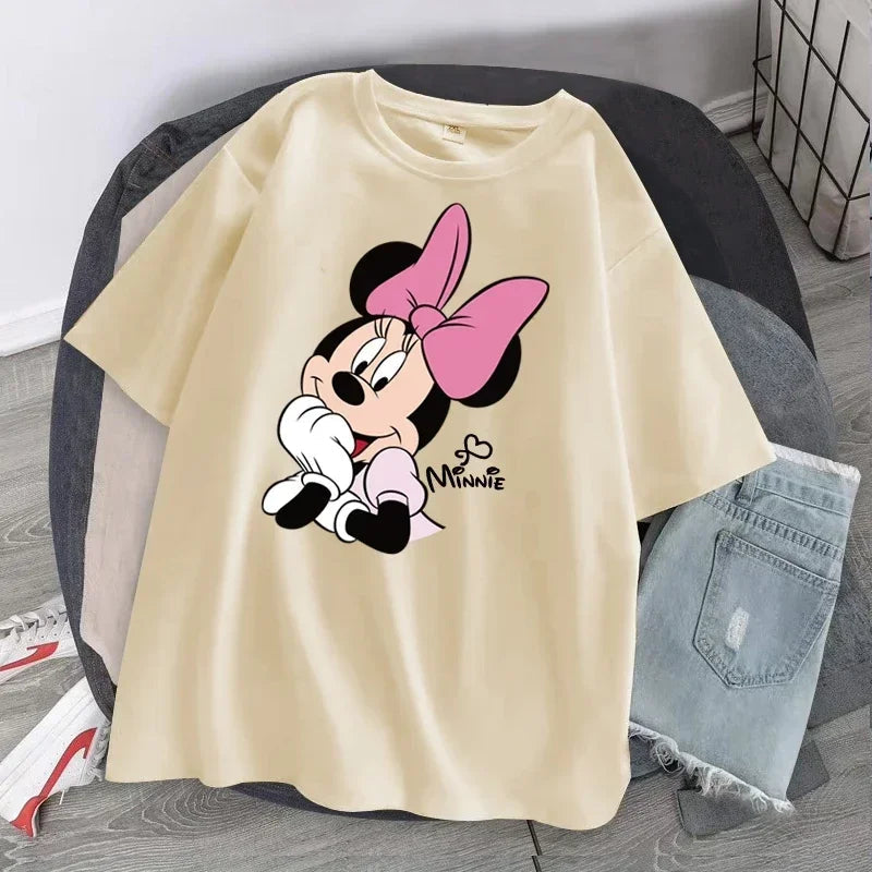 Women's T-shirt Cartoon Streetwear Mickey Mouse Women Tee Korean Loose Short Sleeve T Shirt Summer Y2k Clothes Tops Badiee Stylez