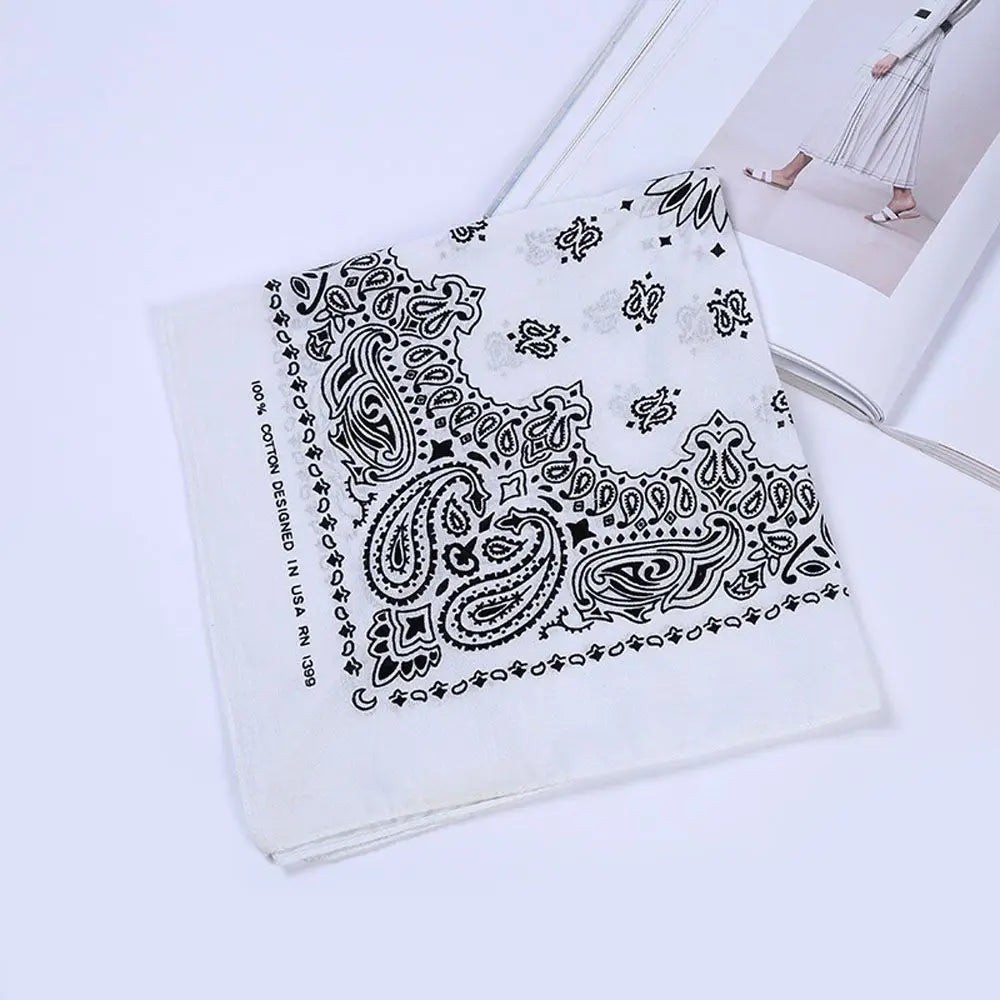 Styilsh Cycling Hair Accessories Outdoor Sports Hip Hop Headwear Square Scarf Bandana Headband Sports Headscarf white