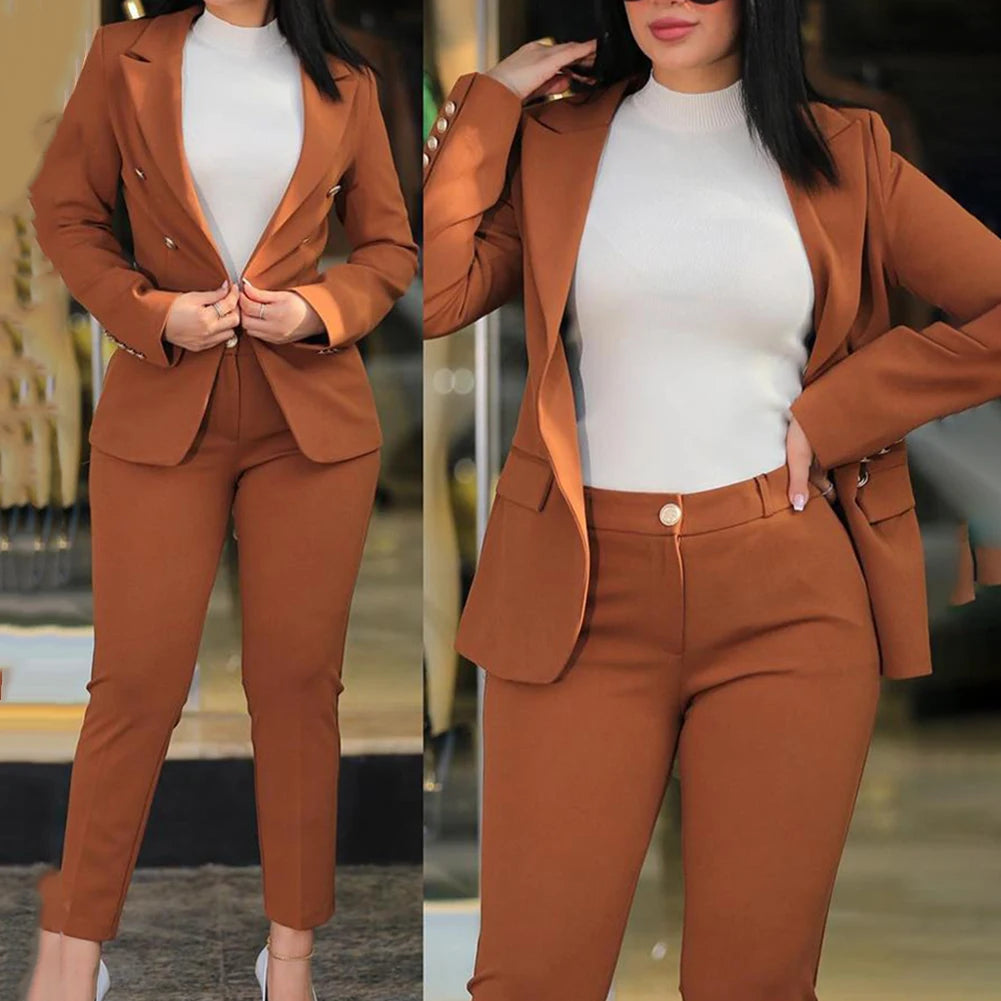 Fashionable Business Look Business Wear Casual Trousers M Orange All Seasons Casual Style Long Sleeve Style New Condition