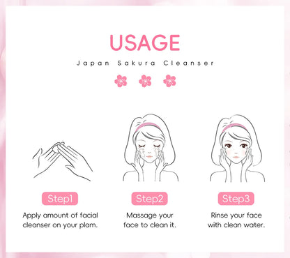 LAIKOU Sakura Cleanser Gentle Deep Cleaning Oil Control Moisturizing Shrink Pores Face Skin Care 50g Skin Cleanser All Skin Type