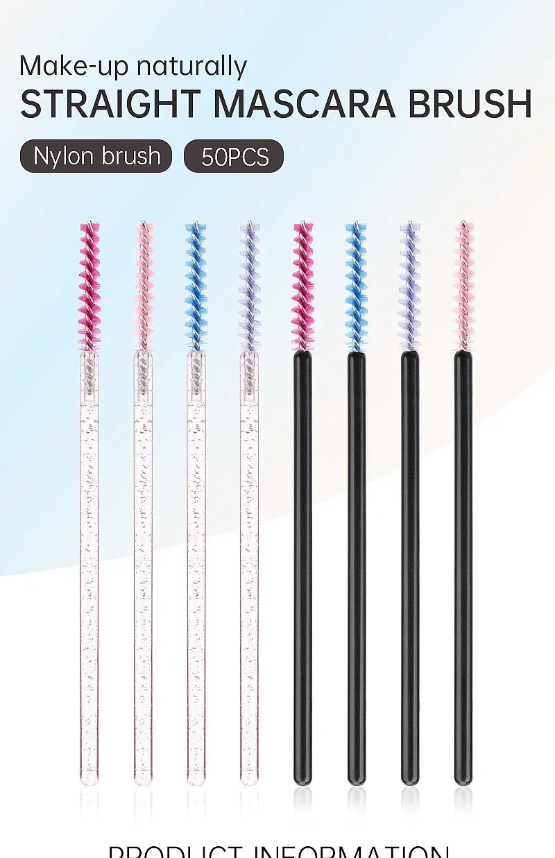 50pcs Grafted eyelashes Single color disposable eyelash brush Spiral eye Makeup Eyelash curler makeup brush cosmetic tools