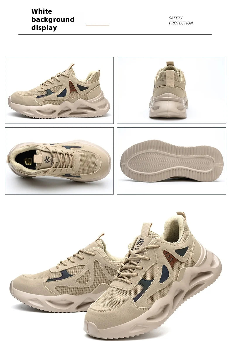 Lightweight Safety Shoes Men Women Work Shoes Steel Toe Cap Working Boots Sneakers Man Women Breathable Shoes Tactical Boots - Badiee Stylez