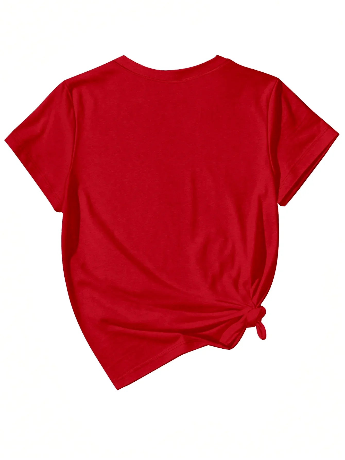 Plus - Size White Round Neck T - Shirt with Heart - Flower - themed Print: Sweet - patterned and Fashion - casual