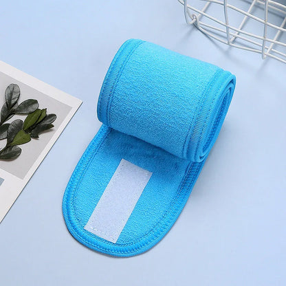 Hot Sale Soft Toweling Headbands for Face Washing Bath Makeup Hair Band for Women Adjustable SPA Headband Cosmetic Headband dark blue Size fits all