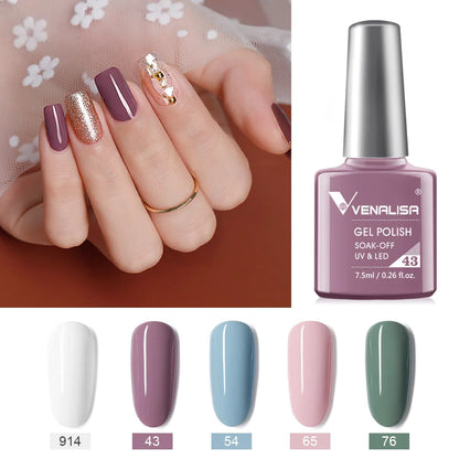 VENALISA Nail Gel Polish 7.5ml Super Glossy Glitter Gellack Great Coverage Soak Off UV LED Semi Permanent Beauty Nail Manicure