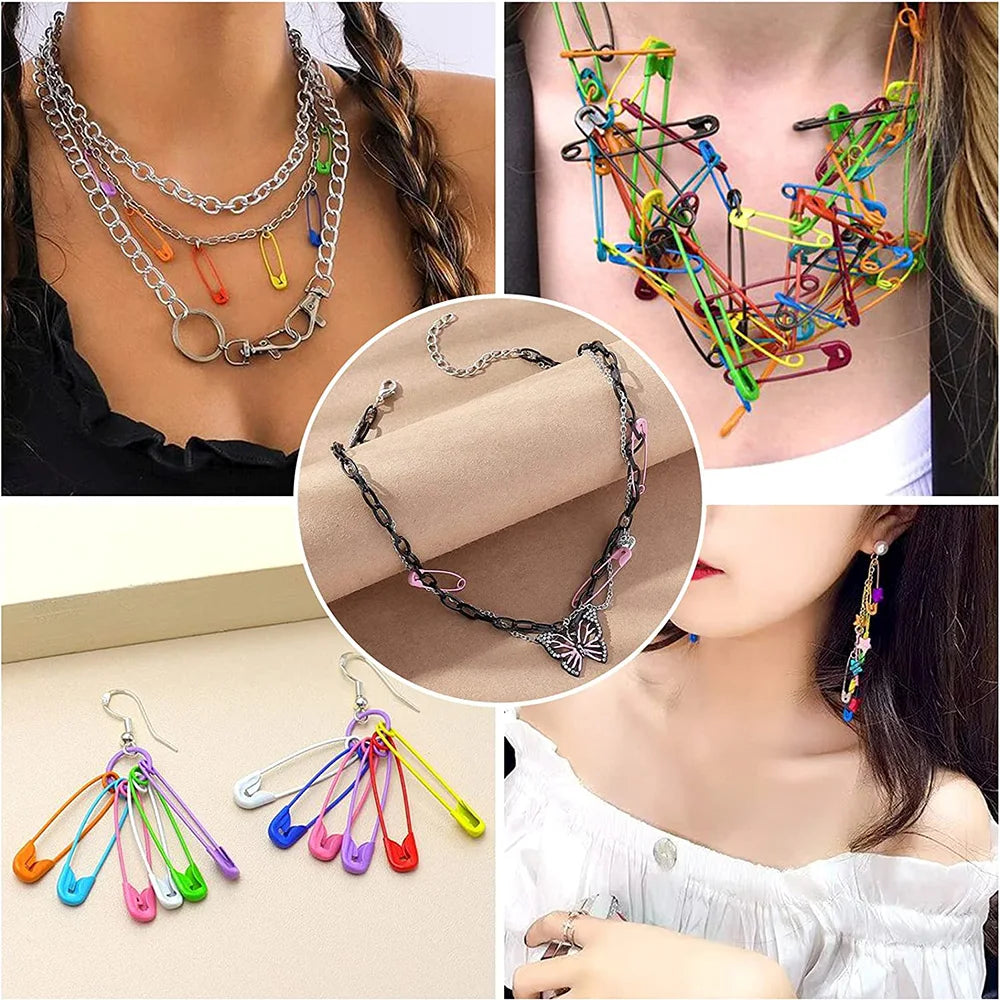 30pcs 6x30mm Colorful High Quality Safety Pins Paper Clip DIY Sewing Tools Metal Needles Large Safety Pin Brooch Accessories