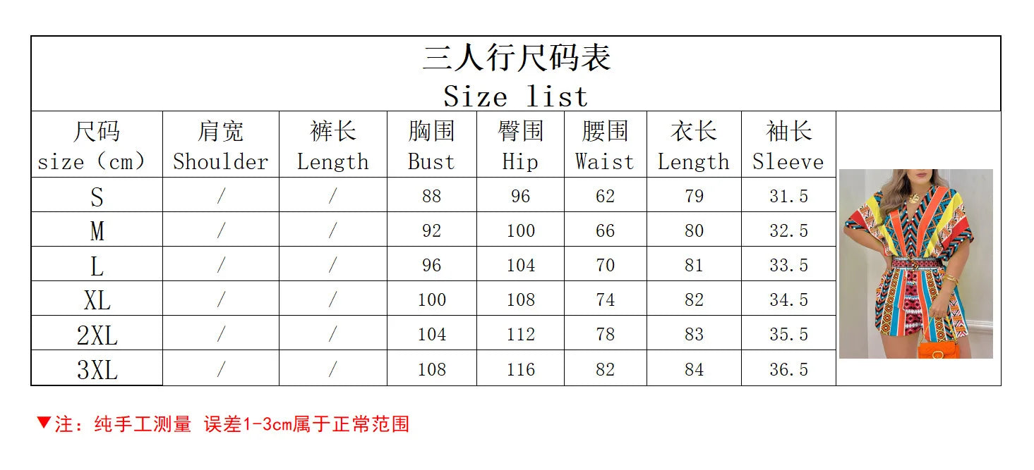 Jumpsuit Women Summer Women Loose Casual Printing Jumpsuit 2024Elegant Women Fashion V-neck Short Sleeve Waist Shorts Jumpsuit